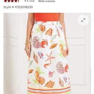 NWT Talbots Multicolor Nautical Seashell Print Skirt